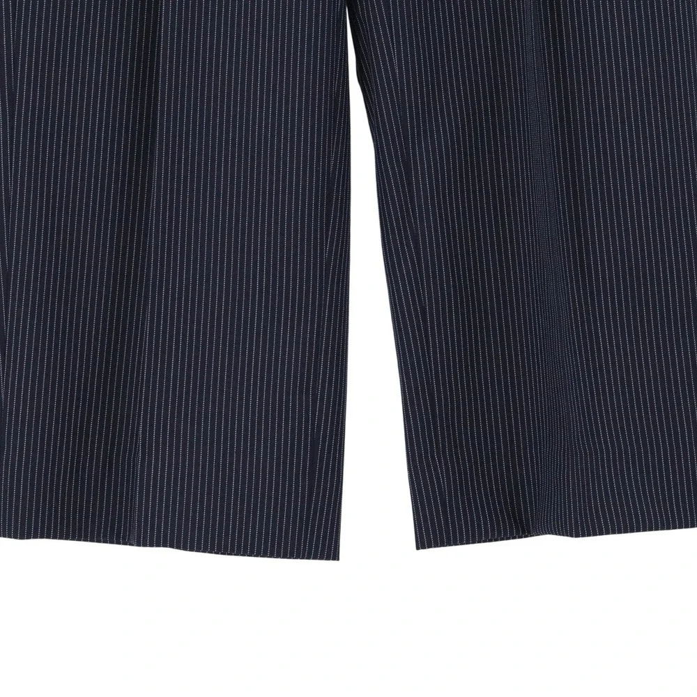 Tory Burch Crepe‎ Tailored Pants Relaxed Fit Navy Pinstripe Size 8